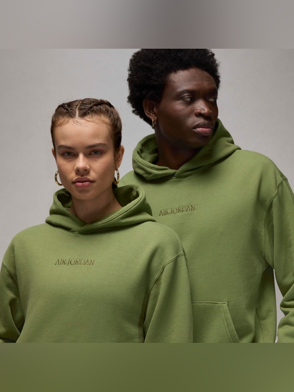 Air Jordan Wordmark Fleece Hoodie 'Sky J Light Olive' Size Large